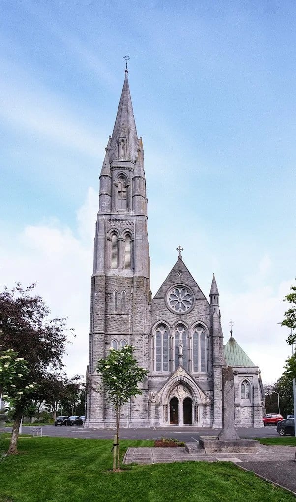 A headstone at St. Mary's of the Rosary Church