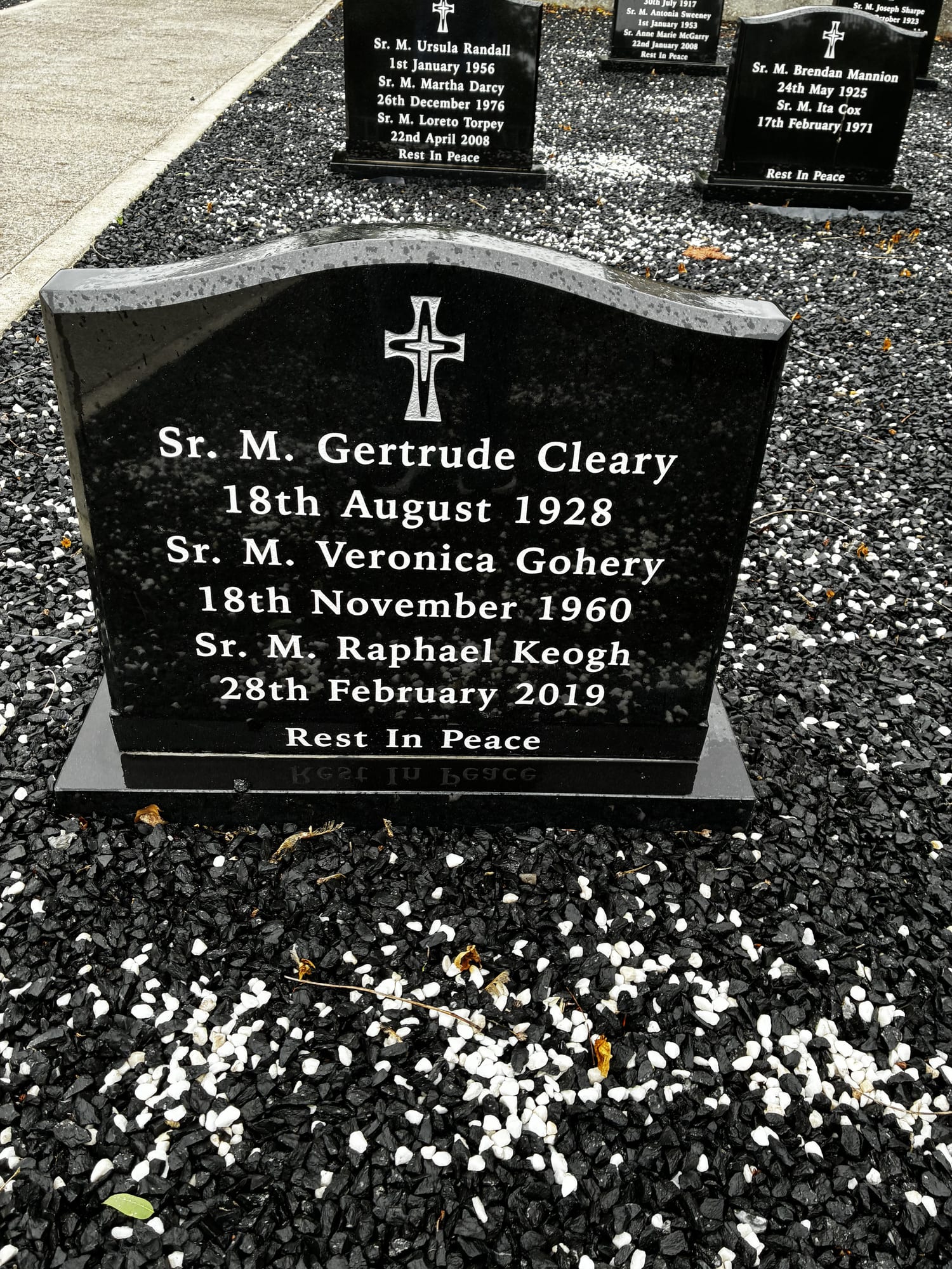 Headstone of Sister M. Gertrude Cleary
