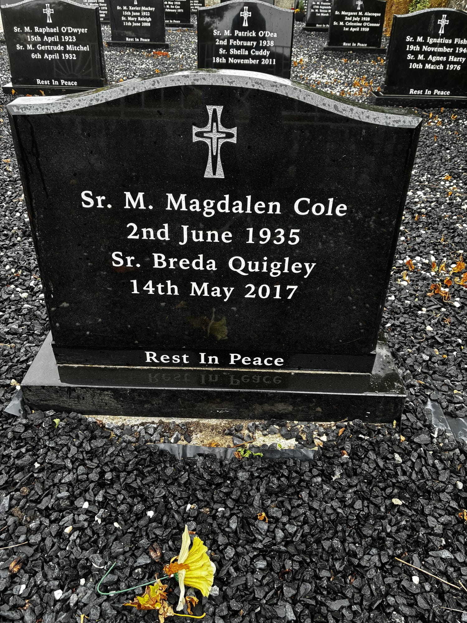 Headstone of Sister M. Magdalen Cole