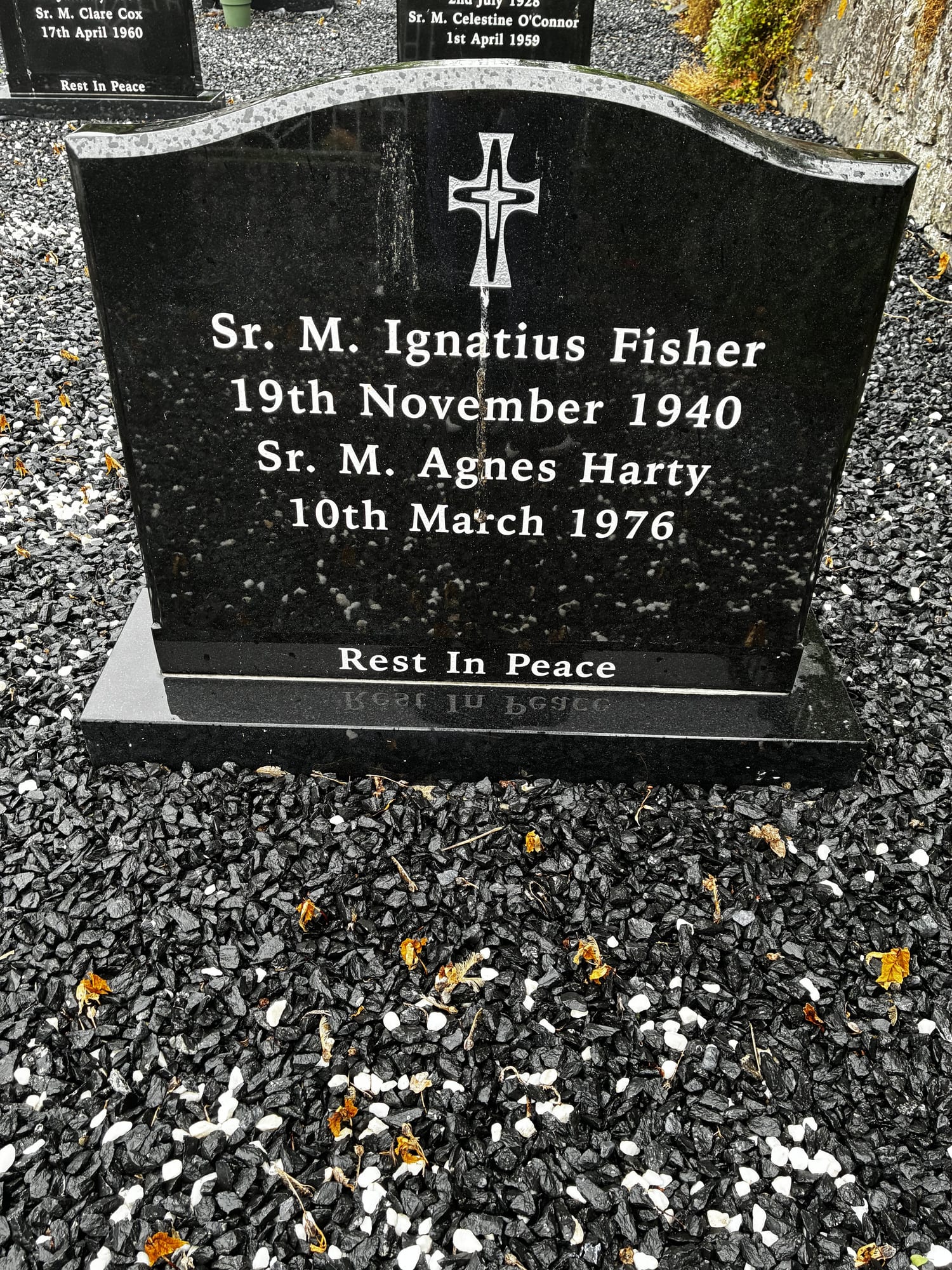 Headstone of Sister M. Ignatius Fisher