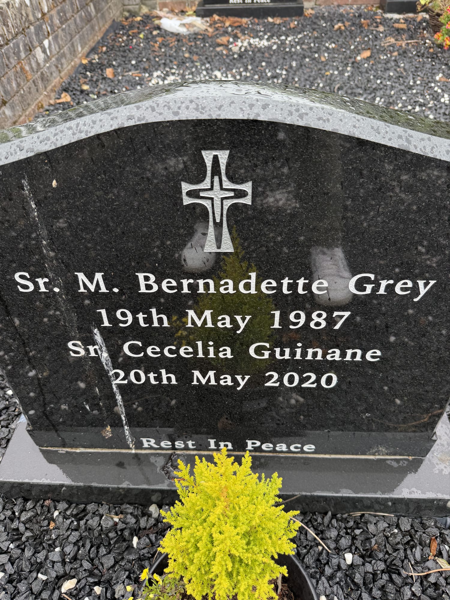 Headstone of Sister M. Bernadette Grey