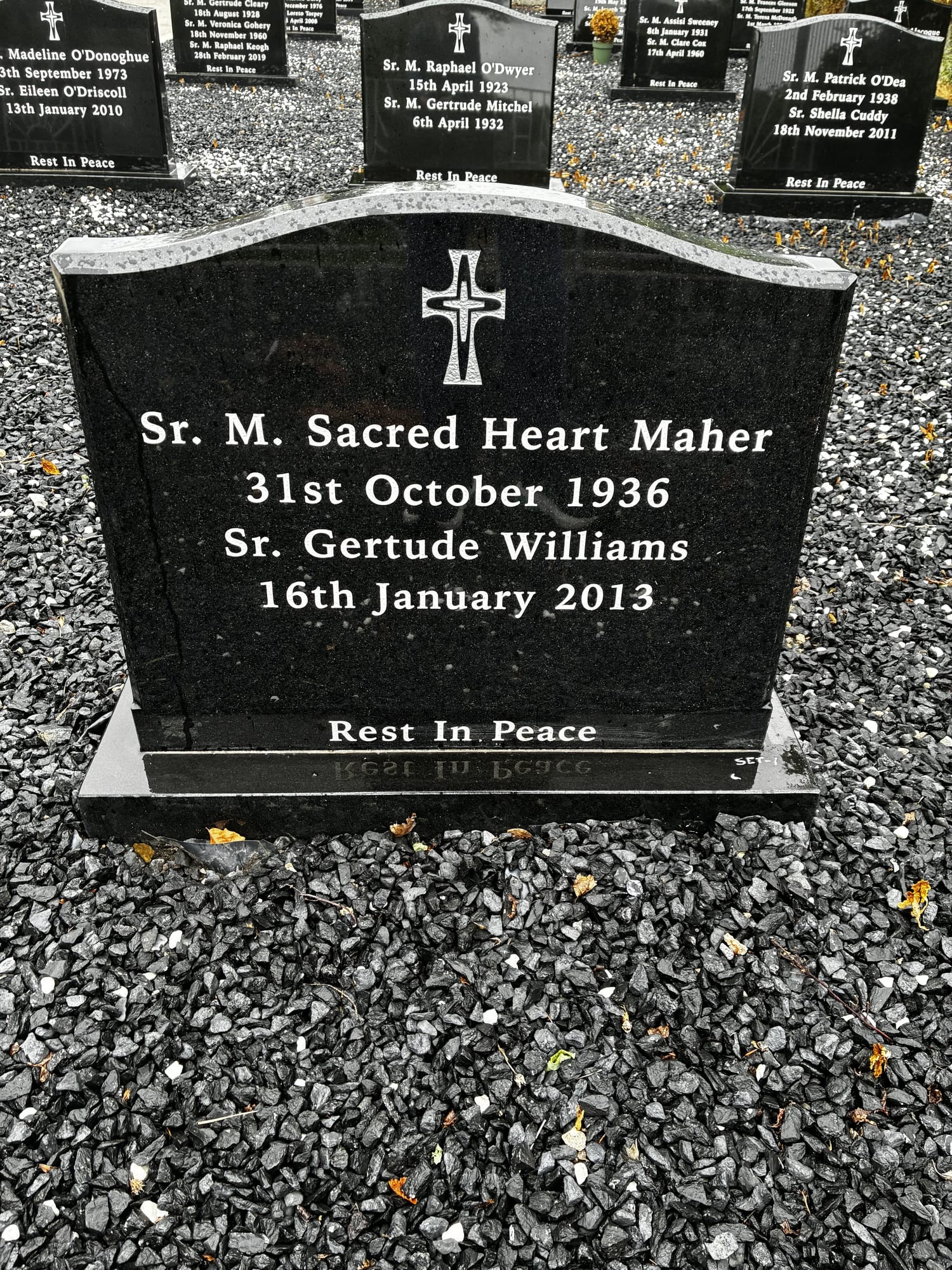 Headstone of Sister M. Sacred Heart Maher