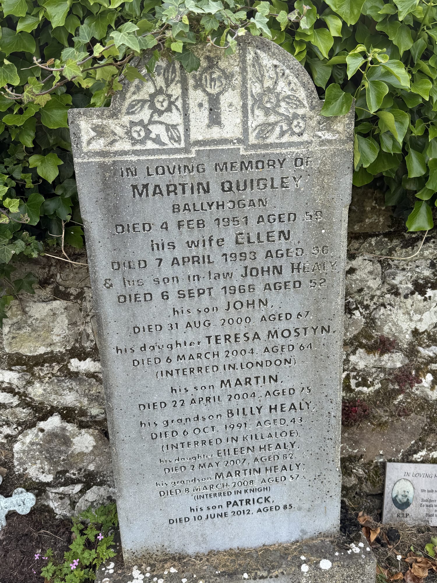 Headstone of Martin Quigley