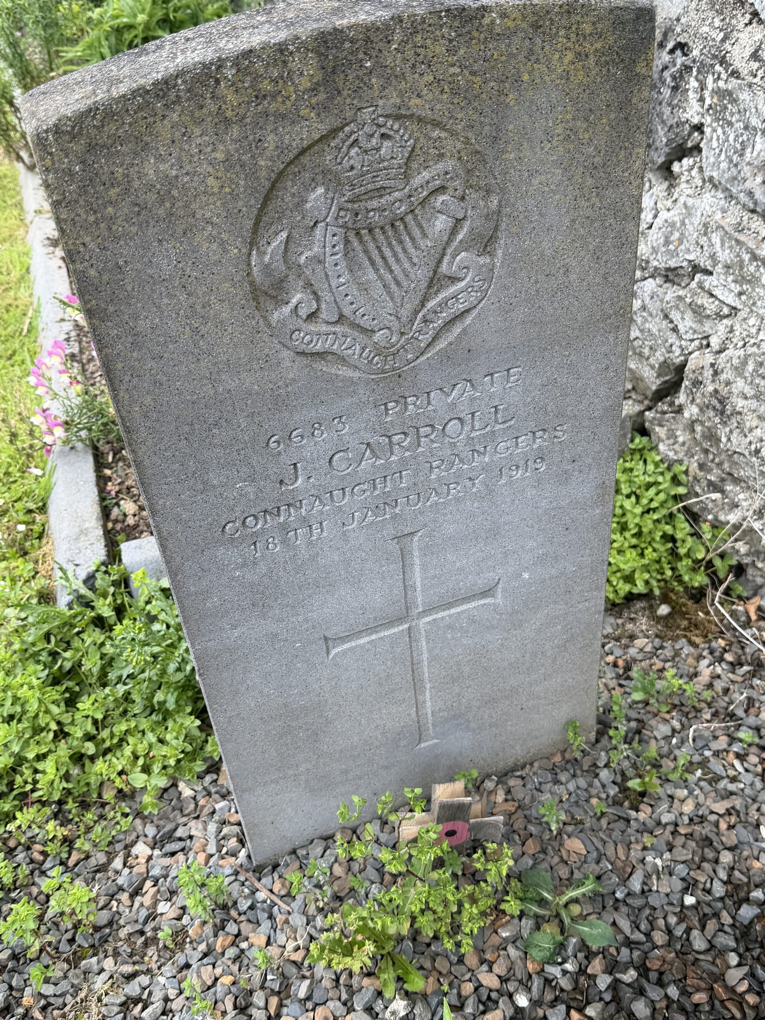 Headstone of J. Carroll