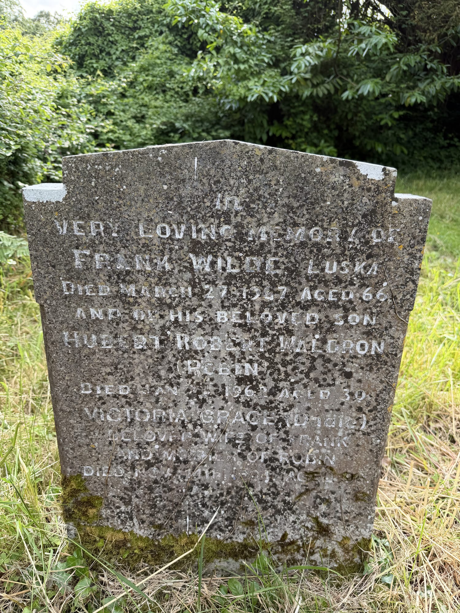 Headstone of Frank Wilde