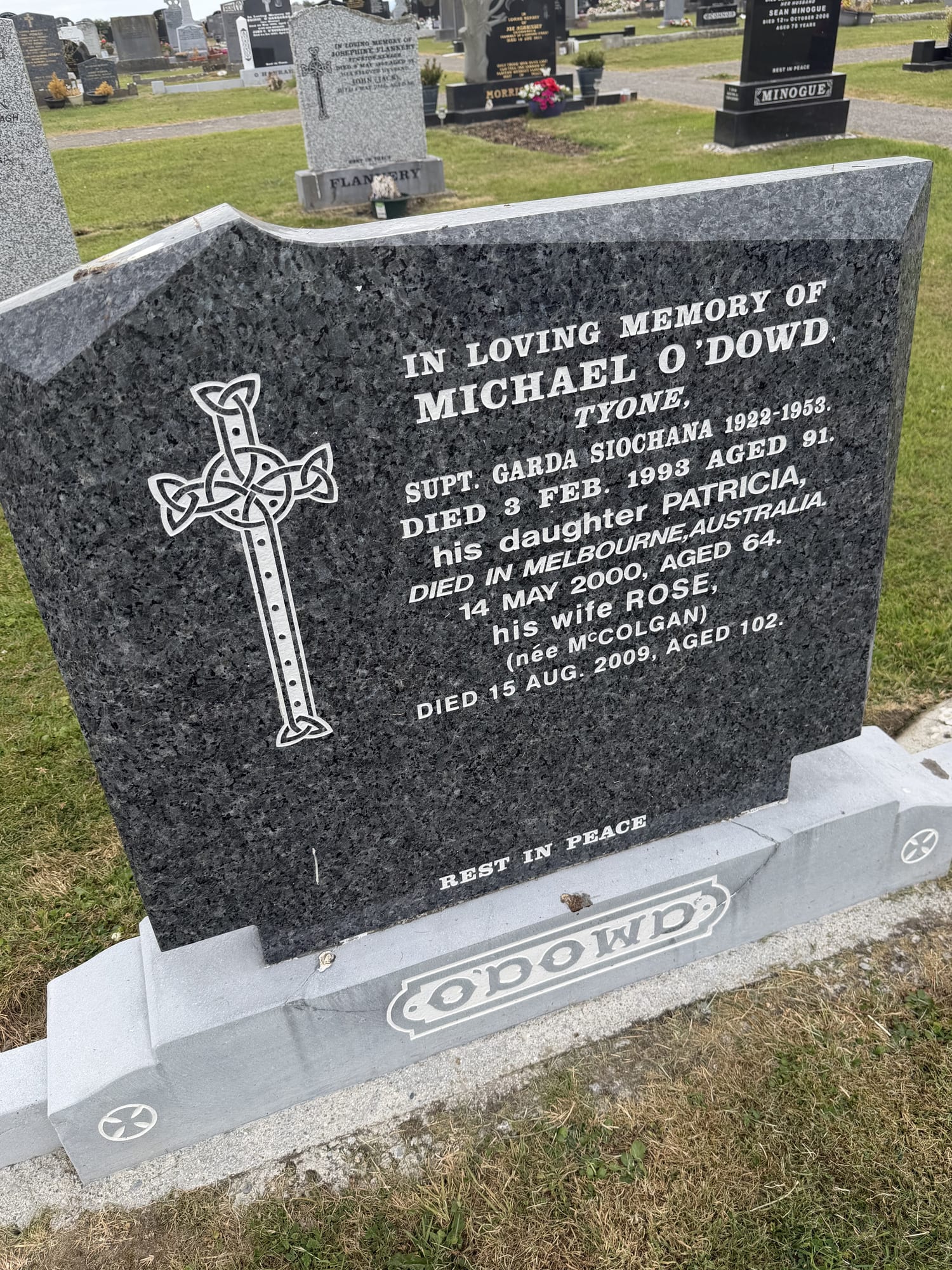 Headstone of Michael O'Dowd