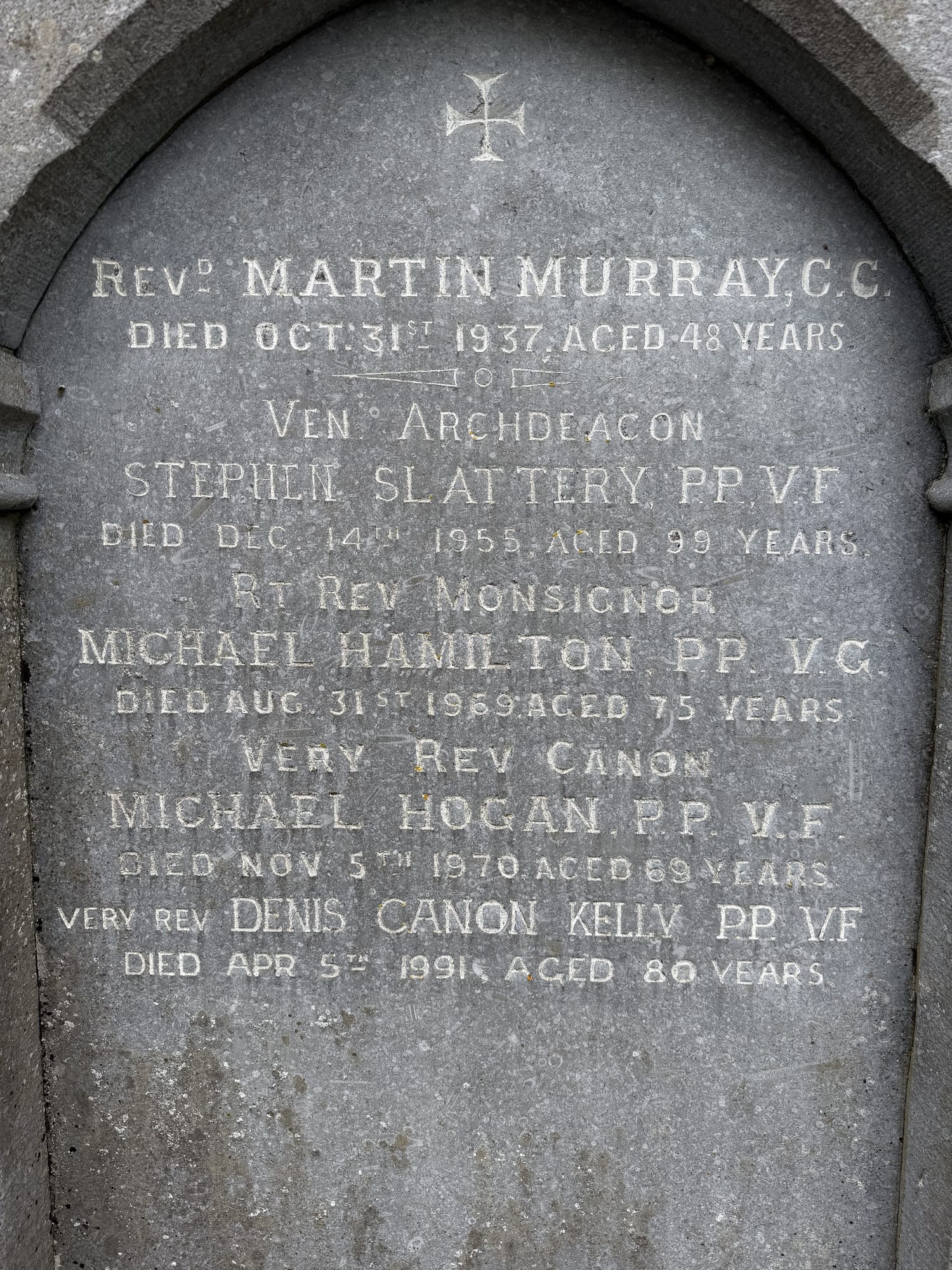 Headstone of Very Rev. Denis Canon Kelly