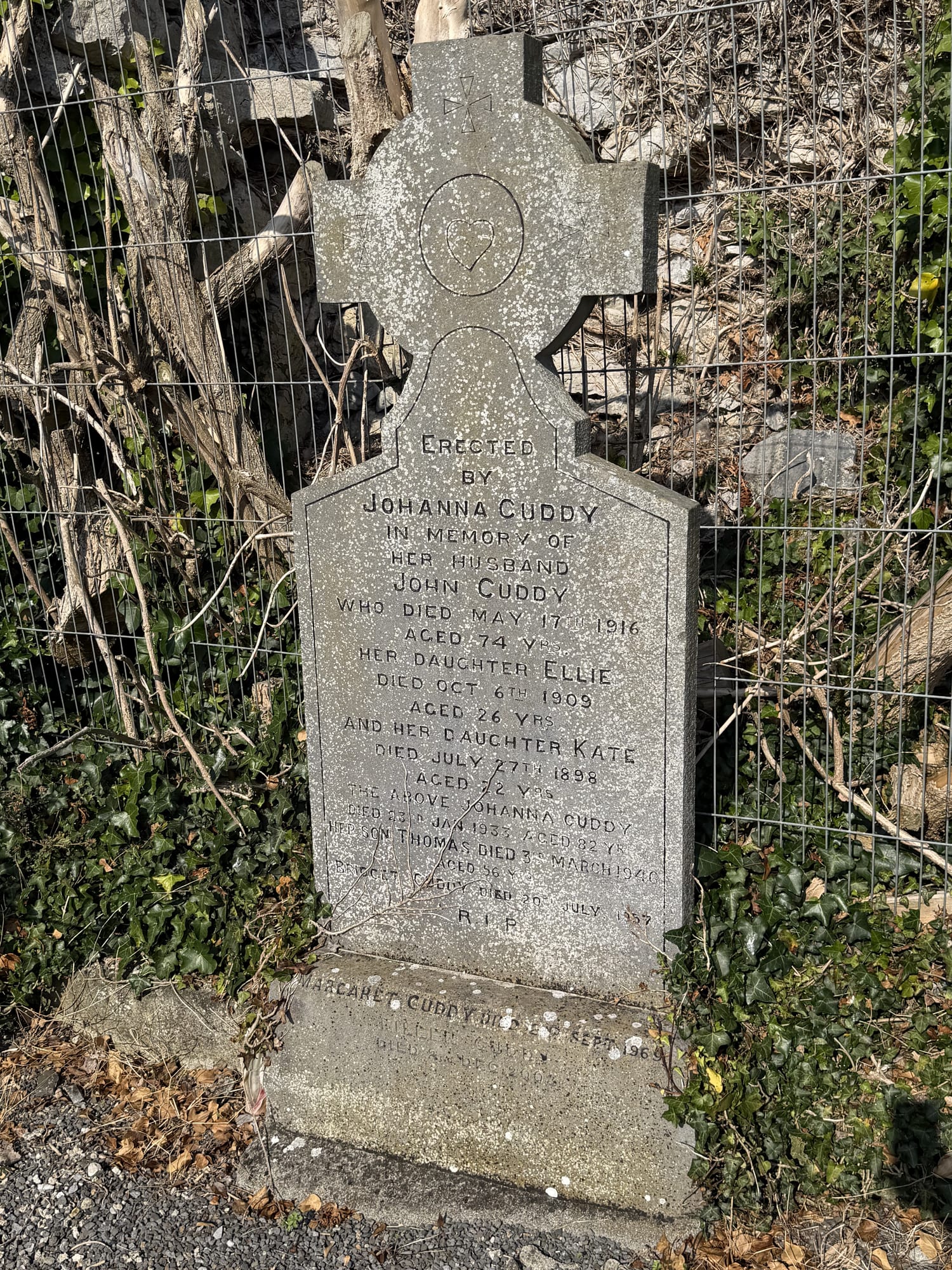 Headstone of John Cuddy